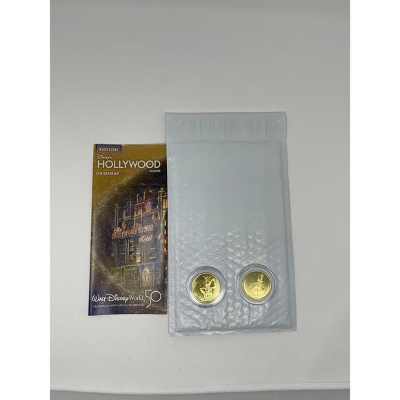 DISNEY 50th Anniversary Gold Medallion Coins  Woody Bo Peep - Picture 1 of 3